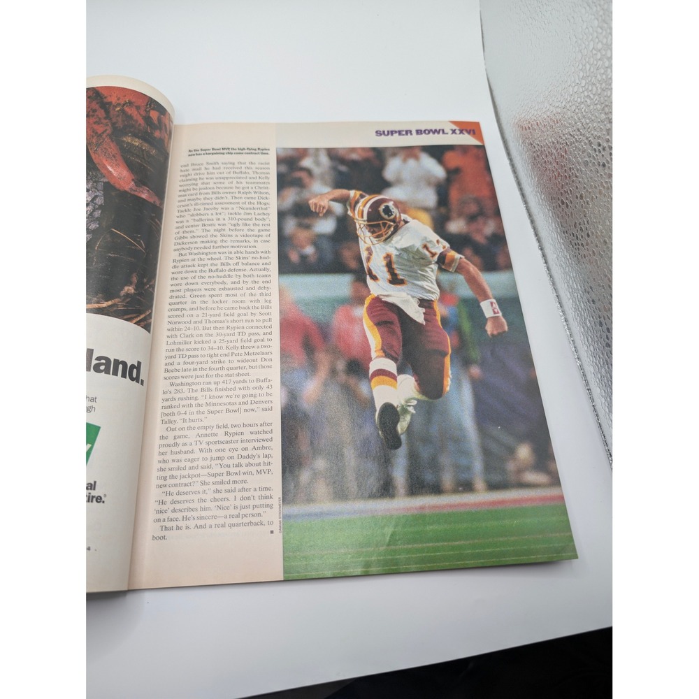Sports Illustrated Feb 3 1992 Super Bowl XXVI Redskins Mark Rypien MVP - Picture 2 of 2